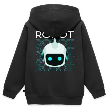 Robot - Kinder Premium Organic Zip Hoodie - Schwarz - Hinten - AI Model Kid Male (0cm)