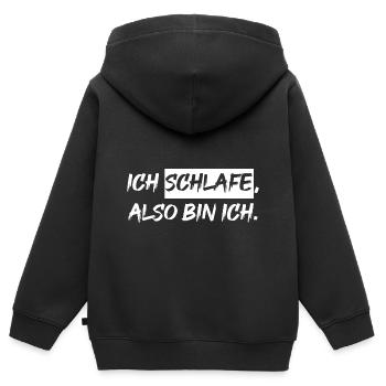 Schlafen - Kinder Premium Organic Zip Hoodie - Schwarz - Hinten - AI Model Kid Male (0cm)