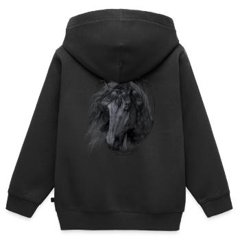 Black Beauty - Kinder Premium Organic Zip Hoodie - Schwarz - Hinten - AI Model Kid Male (0cm)