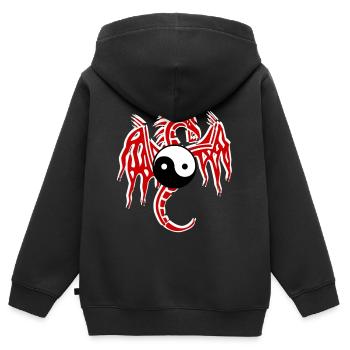 dragon chinois - Sweat Premium à capuche zippé enfant bio - noir - Dos - AI Model Kid Male (0cm)