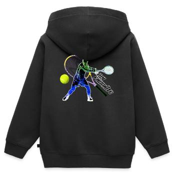 tennis 9 - Kids Premium Organic Zip-up Hoodie - black - Back - AI Model Kid Male (0cm)