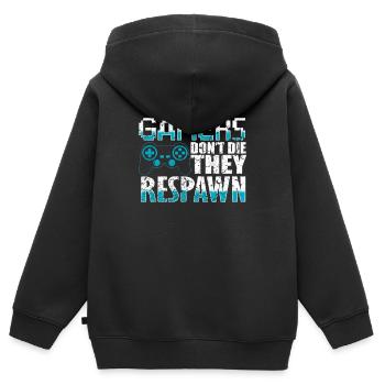 Game Gaming Gamer - Kinder Premium Organic Zip Hoodie - Schwarz - Hinten - AI Model Kid Male (0cm)