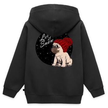 Let it Snow - Carlin de Noël - Sweat Premium à capuche zippé enfant bio - noir - Dos - AI Model Kid Male (0cm)