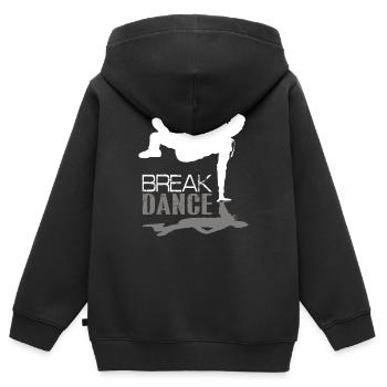 Breakdance - Sweat Premium à capuche zippé enfant bio - noir - Dos - AI Model Kid Male (0cm)