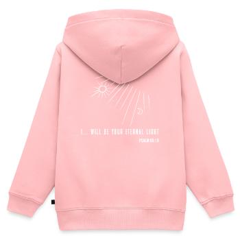 Bibelvers - Christlich - Kinder Premium Organic Zip Hoodie - Rosa - Hinten - AI Model Kid Female (0cm)