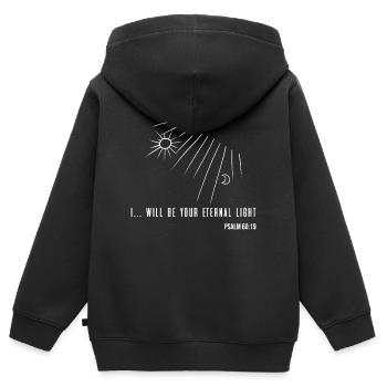Bibelvers - Christlich - Kinder Premium Organic Zip Hoodie - Schwarz - Hinten - AI Model Kid Male (0cm)