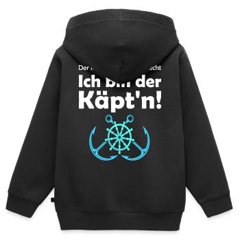 Kapitän maritime maritim Boot Geschenk - Kinder Premium Organic Zip Hoodie - Schwarz - Hinten - AI Model Kid Male (0cm)