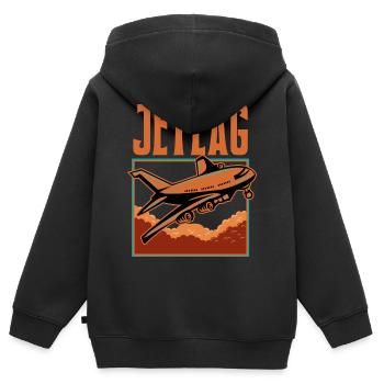 Jetlag Jet Lag - Kinder Premium Organic Zip Hoodie - Schwarz - Hinten - AI Model Kid Male (0cm)