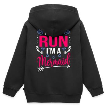 Meerjungfrau - Kinder Premium Organic Zip Hoodie - Schwarz - Hinten - AI Model Kid Male (0cm)