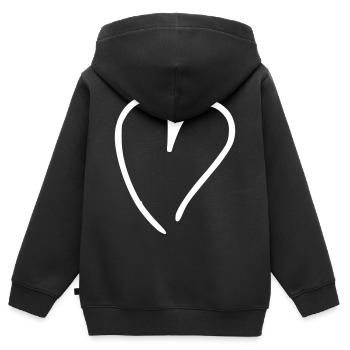 Herz Emoji Skizze - Kinder Premium Organic Zip Hoodie - Schwarz - Hinten - AI Model Kid Male (0cm)