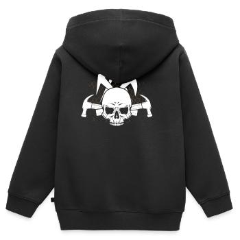 Dachdecker - Kinder Premium Organic Zip Hoodie - Schwarz - Hinten - AI Model Kid Male (0cm)