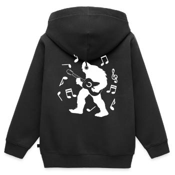 Bigfoot Sasquatch Yeti - Sweat Premium à capuche zippé enfant bio - noir - Dos - AI Model Kid Male (0cm)