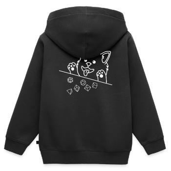 Aventure RPG Dice Fantasy Cadeau - Sweat Premium à capuche zippé enfant bio - noir - Dos - AI Model Kid Male (0cm)