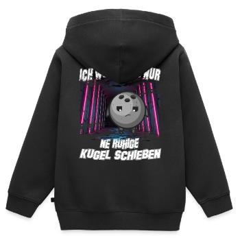 bowling legend balls x split bowl strike spare pin - Kinder Premium Organic Zip Hoodie - Schwarz - Hinten - AI Model Kid Male (0cm)