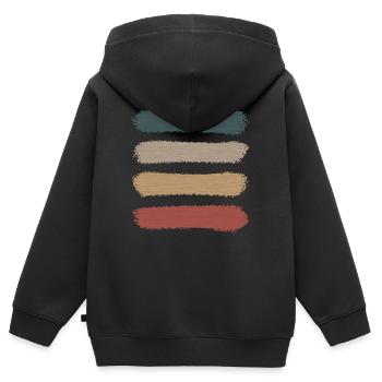 Vintage Retro Stripes "Red Sunrise" - Kids Premium Organic Zip-up Hoodie - black - Back - AI Model Kid Male (0cm)