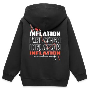 Stop Inflation - Kids Premium Organic Zip-up Hoodie - black - Back - AI Model Kid Male (0cm)