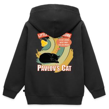 Pavlov's Cat Little Known Failure Funny Psychology - Kids Premium Organic Zip-up Hoodie - black - Back - AI Model Kid Male (0cm)