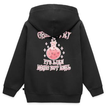 Chemie - Es ist wie Magie, aber echt - Kinder Premium Organic Zip Hoodie - Schwarz - Hinten - AI Model Kid Male (0cm)