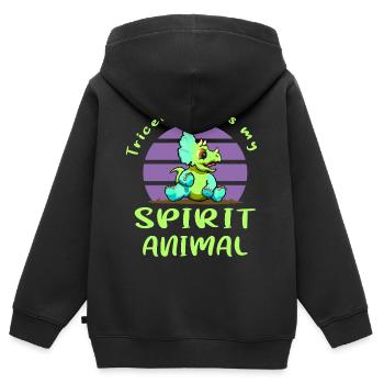 Triceratops - Kinder Premium Organic Zip Hoodie - Schwarz - Hinten - AI Model Kid Male (0cm)