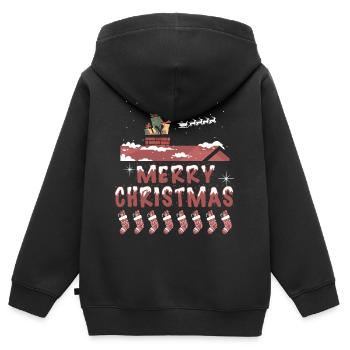 Frohes Fest zu Hause - Kinder Premium Organic Zip Hoodie - Schwarz - Hinten - AI Model Kid Male (0cm)