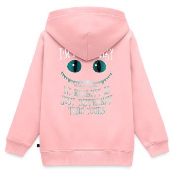 I'm Not Crazy My Reality is Just Different - Kids Premium Organic Zip-up Hoodie - rose - Back - AI Model Kid Female (0cm)