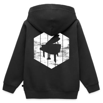 Flügel - Kinder Premium Organic Zip Hoodie - Schwarz - Hinten - AI Model Kid Male (0cm)