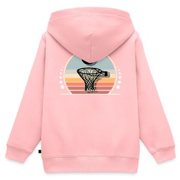 Joueurs de basket-ball - Sweat Premium à capuche zippé enfant bio - rose - Dos - AI Model Kid Female (0cm)