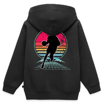 Basketball Basketballer - Kinder Premium Organic Zip Hoodie - Schwarz - Hinten - AI Model Kid Male (0cm)
