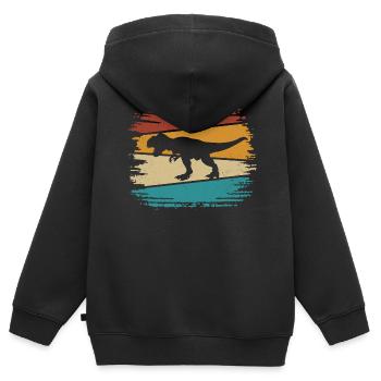 T Rex - Kids Premium Organic Zip-up Hoodie - black - Back - AI Model Kid Male (0cm)