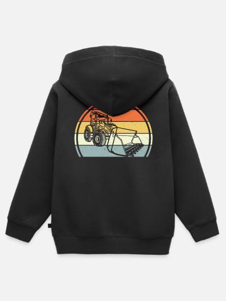 Bagger - Kinder Premium Organic Zip Hoodie - Schwarz