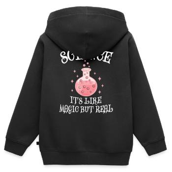 Wissenschaft - Es ist wie Magie, aber echt - Kinder Premium Organic Zip Hoodie - Schwarz - Hinten - AI Model Kid Male (0cm)