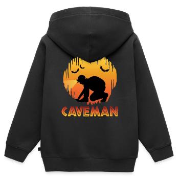 Caveman - Caving - Cave Explorer Speleology - Kids Premium Organic Zip-up Hoodie - black - Back - AI Model Kid Male (0cm)