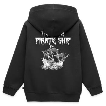 Das ist mein Piratenschiff - Kinder Premium Organic Zip Hoodie - Schwarz - Hinten - AI Model Kid Male (0cm)