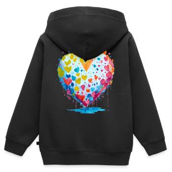 ich schenke dir meine Herz - Kinder Premium Organic Zip Hoodie - Schwarz - Hinten - AI Model Kid Male (0cm)