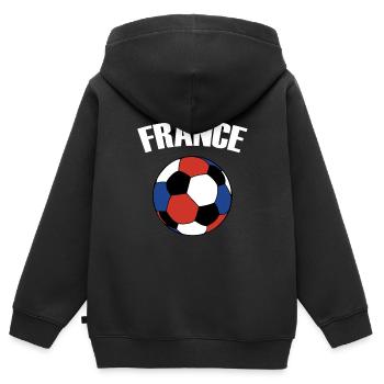 Frankreich-Fußballfan - Kinder Premium Organic Zip Hoodie - Schwarz - Hinten - AI Model Kid Male (0cm)