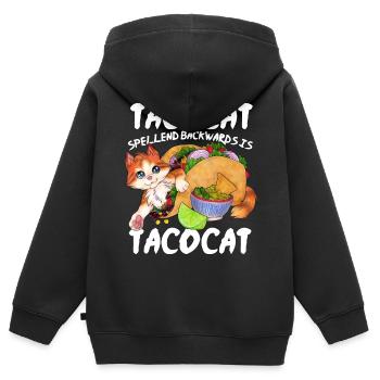 Tacocat Lustige Katze in einem Taco Geschenk - Kinder Premium Organic Zip Hoodie - Schwarz - Hinten - AI Model Kid Male (0cm)