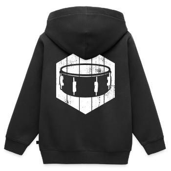 Kleine Trommel - Kinder Premium Organic Zip Hoodie - Schwarz - Hinten - AI Model Kid Male (0cm)