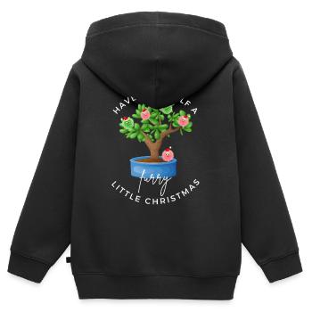 Haben Sie ein kleines pelziges Weihnachten - Kinder Premium Organic Zip Hoodie - Schwarz - Hinten - AI Model Kid Male (0cm)