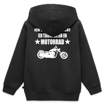 Motorrad - Kinder Premium Organic Zip Hoodie - Schwarz - Hinten - AI Model Kid Male (0cm)
