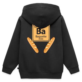 Baguette Element Lustiges Periodensystem - Kinder Premium Organic Zip Hoodie - Schwarz - Hinten - AI Model Kid Male (0cm)