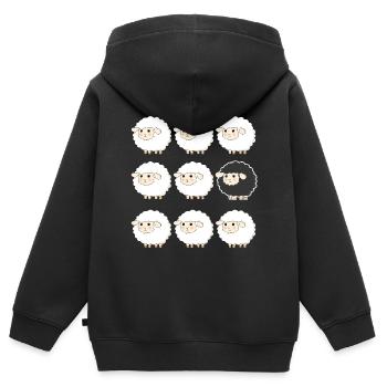 Black Sheep in a Herd Funny - Kids Premium Organic Zip-up Hoodie - black - Back - AI Model Kid Male (0cm)
