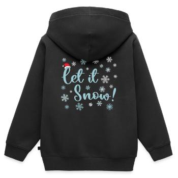 Que neige - Sweat Premium à capuche zippé enfant bio - noir - Dos - AI Model Kid Male (0cm)