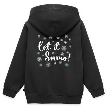 Que neige - Sweat Premium à capuche zippé enfant bio - noir - Dos - AI Model Kid Male (0cm)
