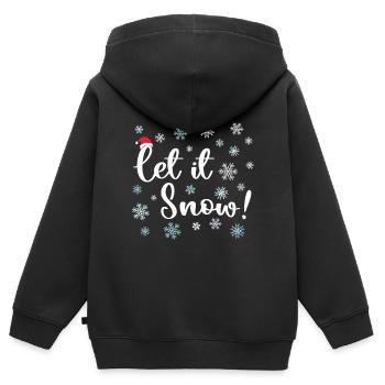Que neige - Sweat Premium à capuche zippé enfant bio - noir - Dos - AI Model Kid Male (0cm)