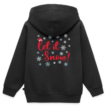 Que neige Noël - Sweat Premium à capuche zippé enfant bio - noir - Dos - AI Model Kid Male (0cm)