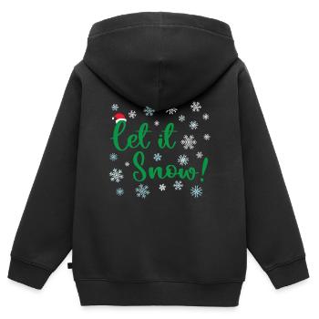 Lass es schneien Weihnachten - Kinder Premium Organic Zip Hoodie - Schwarz - Hinten - AI Model Kid Male (0cm)
