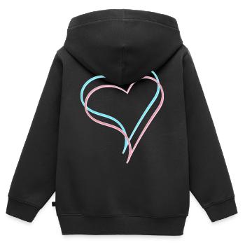 Herzen blau rosa - Kinder Premium Organic Zip Hoodie - Schwarz - Hinten - AI Model Kid Male (0cm)