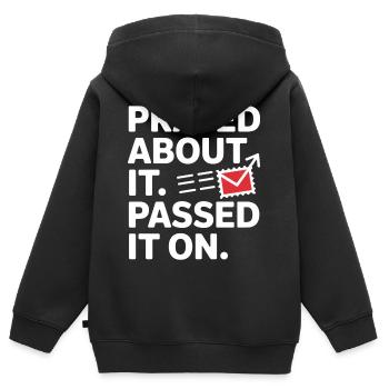 A prié à ce sujet, l’a transmis sur la prière - Sweat Premium à capuche zippé enfant bio - noir - Dos - AI Model Kid Male (0cm)