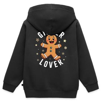 Amateur de gingembre - Sweat Premium à capuche zippé enfant bio - noir - Dos - AI Model Kid Male (0cm)