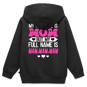Mama - Kinder Premium Organic Zip Hoodie - Schwarz - Hinten - AI Model Kid Male (0cm)